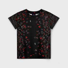 Детская футболка 3D с принтом 3Д Разлом | 3D Плиты в Ижевске, 100% гипоаллергенный полиэфир | прямой крой, круглый вырез горловины, длина до линии бедер, чуть спущенное плечо, ткань немного тянется | Тематика изображения на принте: 3d | 3д | neon | pattern | steel | броня | взрыв | вулкан | геометрия | каменная | камни | камуфляж | многоугольники | неон | неоновые | паттерн | плиты | разлом | разрушение | разрыв | сталь | текстура