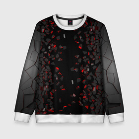 Детский свитшот 3D с принтом 3Д Разлом | 3D Плиты в Ижевске, 100% полиэстер | свободная посадка, прямой крой, мягкая тканевая резинка на рукавах и понизу свитшота | Тематика изображения на принте: 3d | 3д | neon | pattern | steel | броня | взрыв | вулкан | геометрия | каменная | камни | камуфляж | многоугольники | неон | неоновые | паттерн | плиты | разлом | разрушение | разрыв | сталь | текстура