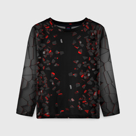 Детский лонгслив 3D с принтом 3Д Разлом | 3D Плиты в Ижевске, 100% полиэстер | длинные рукава, круглый вырез горловины, полуприлегающий силуэт
 | Тематика изображения на принте: 3d | 3д | neon | pattern | steel | броня | взрыв | вулкан | геометрия | каменная | камни | камуфляж | многоугольники | неон | неоновые | паттерн | плиты | разлом | разрушение | разрыв | сталь | текстура