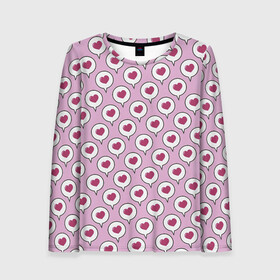 Женский лонгслив 3D Сердечки в облачках: в Ижевске, 100% полиэстер | длинные рукава, круглый вырез горловины, полуприлегающий силуэт | день влюбленных | день святого валентина | любовь | облачко | сердечко | сердце | сообщение