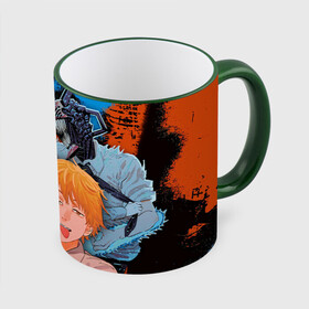 Кружка с полной запечаткой с принтом Дэндзи и Макима в Ижевске, керамика | ёмкость 330 мл | Тематика изображения на принте: anime | blood | chainsaw man | demon | denji | devil | makima | monster | pochita | аниме | демон | дьявол | дэндзи | кровь | макима | монстр | почита | человек бензопила