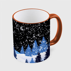 Кружка с полной запечаткой с принтом Снежная ночь в зимнем лесу в Ижевске, керамика | ёмкость 330 мл | christmas | christmas tree | happy new year | merry christmas | new year | snow | snowflakes | tree | белый снег | декабрь | ёлка | елки | зима | зима близко | зимний орнамент | зимний узор | лес | моро | новый год | пейзаж | подарок | природа