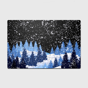 Головоломка Пазл магнитный 126 элементов с принтом Снежная ночь в зимнем лесу в Ижевске, полимерный материал с магнитным слоем | 126 деталей, размер изделия —  180*270 мм | christmas | christmas tree | happy new year | merry christmas | new year | snow | snowflakes | tree | белый снег | декабрь | ёлка | елки | зима | зима близко | зимний орнамент | зимний узор | лес | моро | новый год | пейзаж | подарок | природа