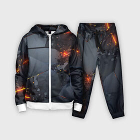 Детский костюм 3D с принтом НЕОНОВЫЙ ВЗРЫВ ПЛИТЫ, ОБЛОМКИ   NEON EXPLOSION в Ижевске,  |  | Тематика изображения на принте: 3d | 3д плиты | neon | взрыв | лава | неон | плита | плиты | трещины