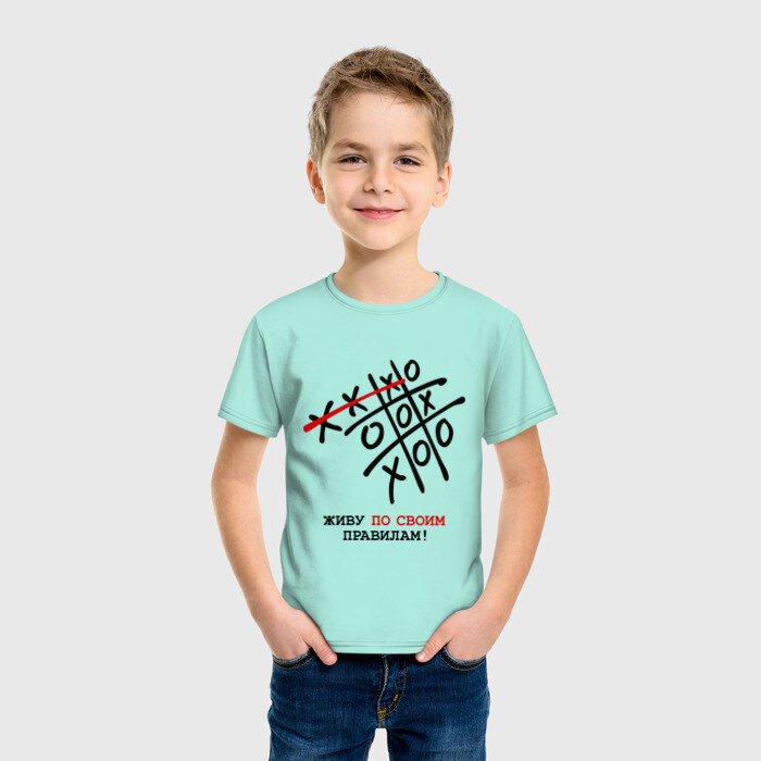 Детская футболка хлопок Живу по своим правилам фото
