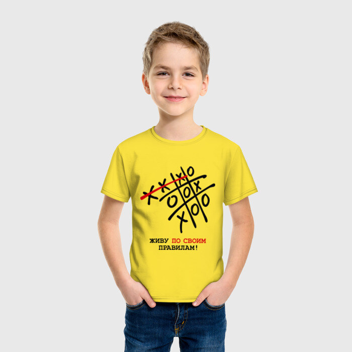 Детская футболка хлопок Живу по своим правилам фото