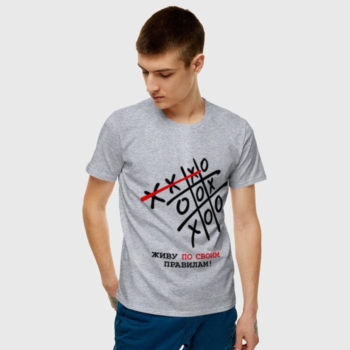 Мужская футболка хлопок Живу по своим правилам фото