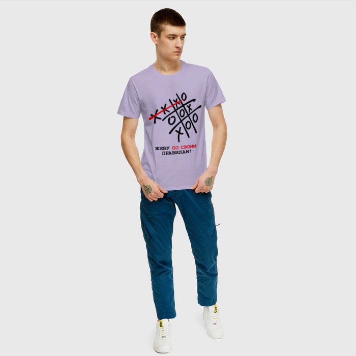 Мужская футболка хлопок Живу по своим правилам фото