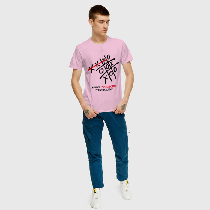 Мужская футболка хлопок Живу по своим правилам фото