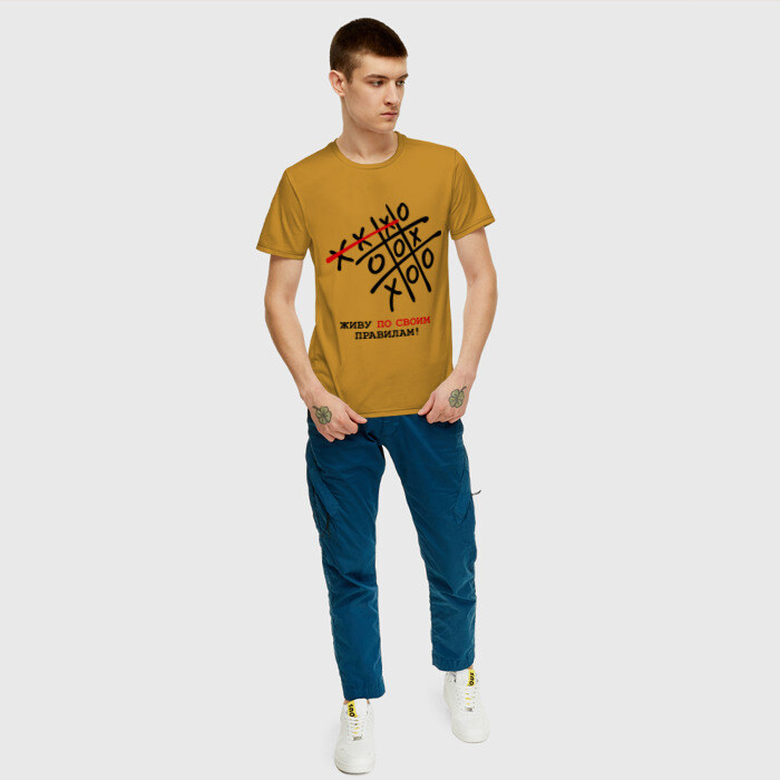 Мужская футболка хлопок Живу по своим правилам фото
