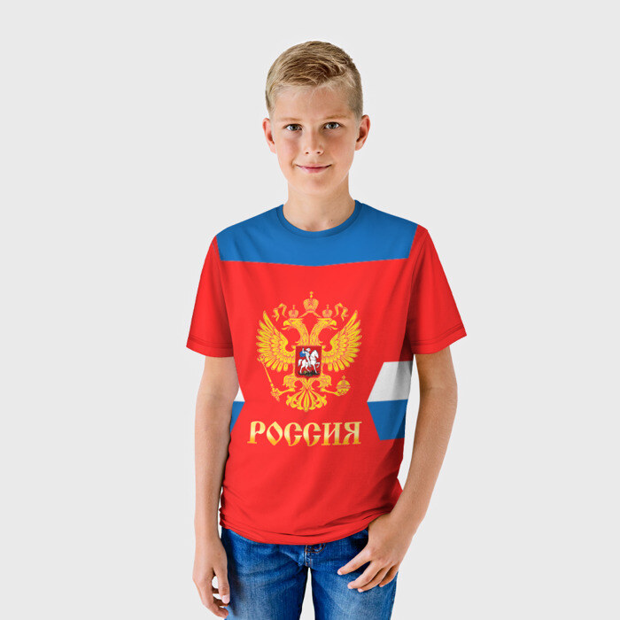 Детская футболка 3D Сборная России Домашняя форма фото