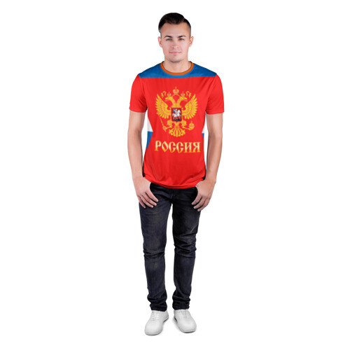 Мужская футболка 3D спортивная Сборная России Домашняя форма фото
