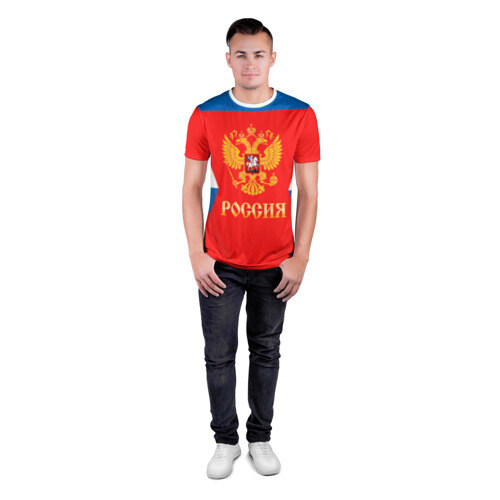 Мужская футболка 3D спортивная Сборная России Домашняя форма фото