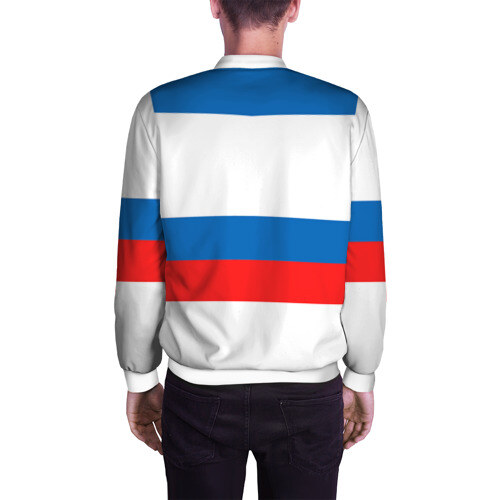 Мужской бомбер 3D Сборная России гостевая форма фото