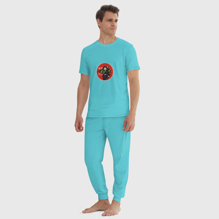 Мужская пижама хлопок Demon Slayer фото