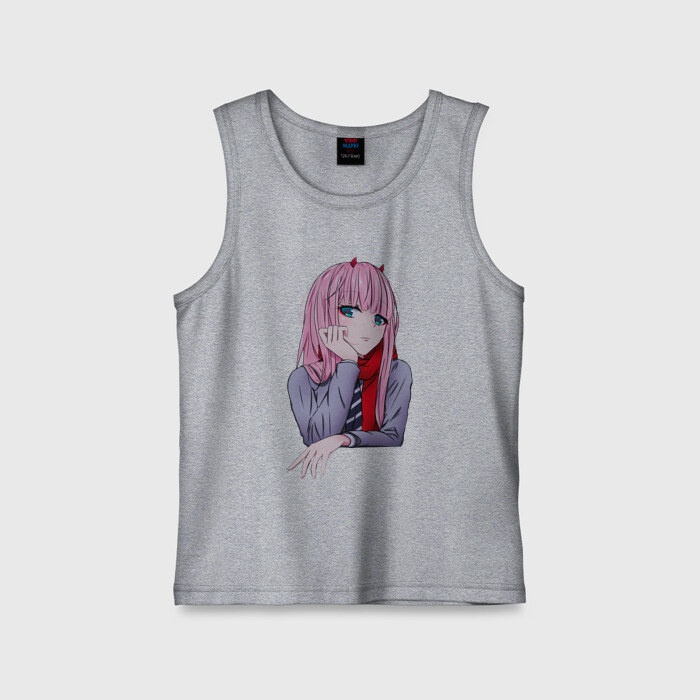 Детская майка хлопок Грустная Zero Two фото