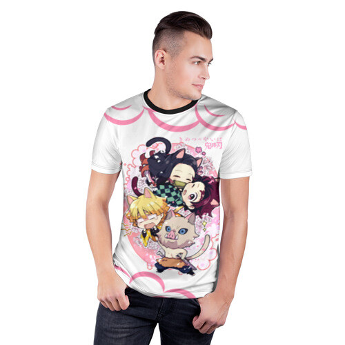 Мужская футболка 3D спортивная Клинок, рассекающий демонов ПЕРСОНАЖИ фото