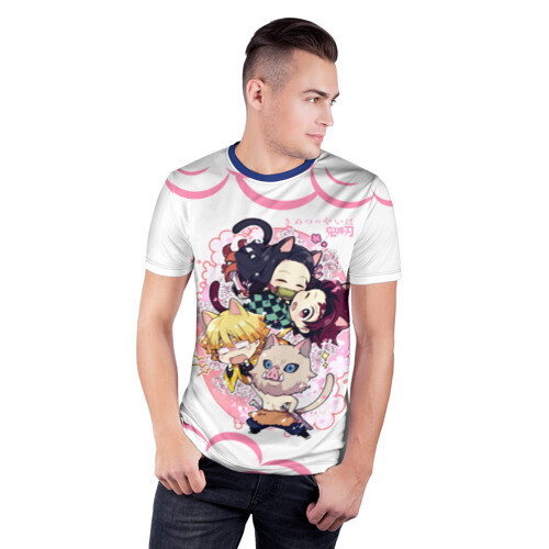 Мужская футболка 3D спортивная Клинок, рассекающий демонов ПЕРСОНАЖИ фото