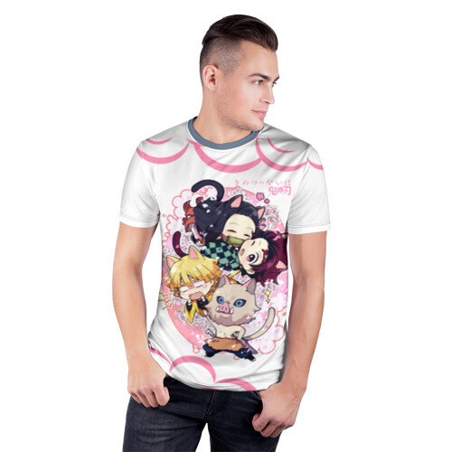 Мужская футболка 3D спортивная Клинок, рассекающий демонов ПЕРСОНАЖИ фото