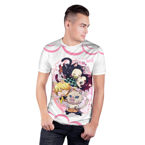 Мужская футболка 3D спортивная Клинок, рассекающий демонов ПЕРСОНАЖИ фото