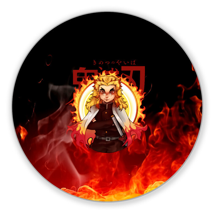 Коврик для мышки круглый Огненный Столп Kimetsu no Yaiba фото