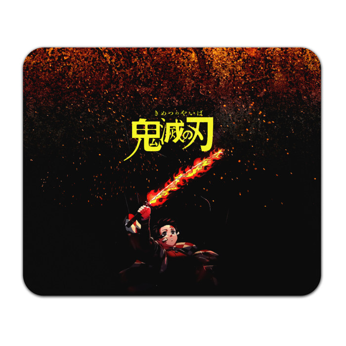 Коврик для мышки прямоугольный Танджиро Камадо в огне фото