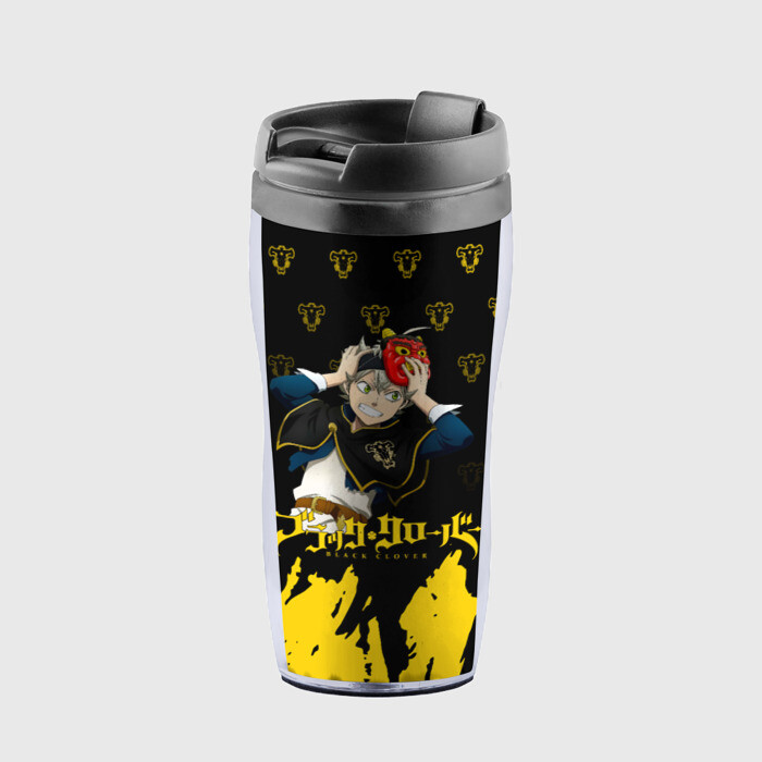Термокружка-непроливайка Аста в маске демона Чёрный Клевер фото
