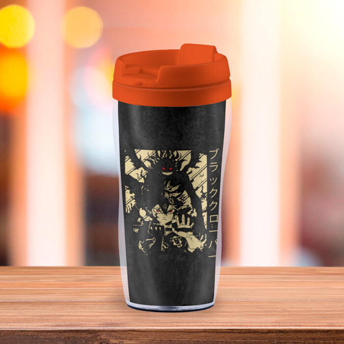 Термокружка-непроливайка Аста и его демон Чёрный клевер фото