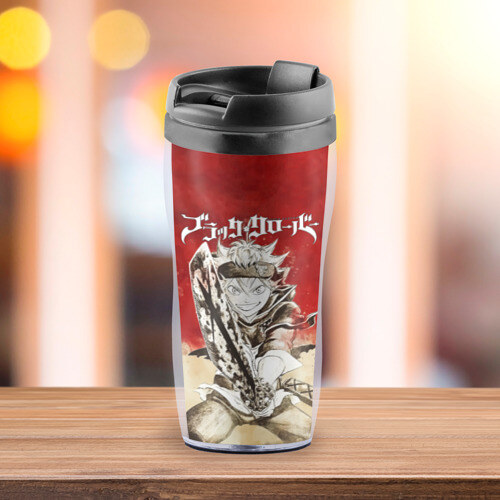 Термокружка-непроливайка Аста с мечом Чёрный клевер фото