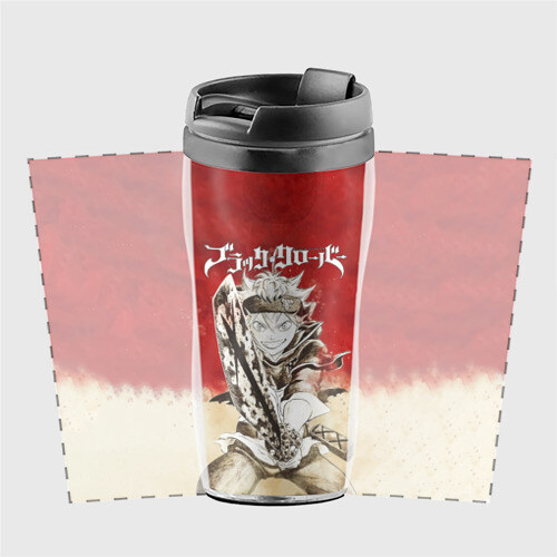 Термокружка-непроливайка Аста с мечом Чёрный клевер фото