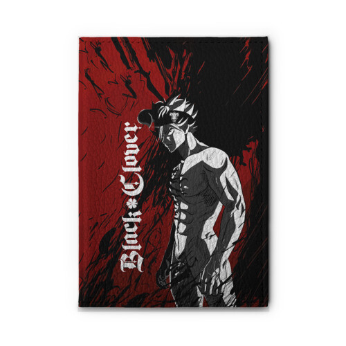 Обложка для автодокументов Мощный торс Аста Чёрный клевер фото