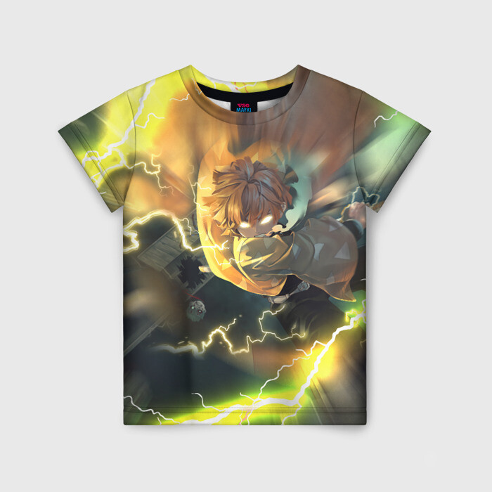 Детская футболка 3D ZENITSU | ЗЕНИТСУ | ЛОГО (+спина) фото